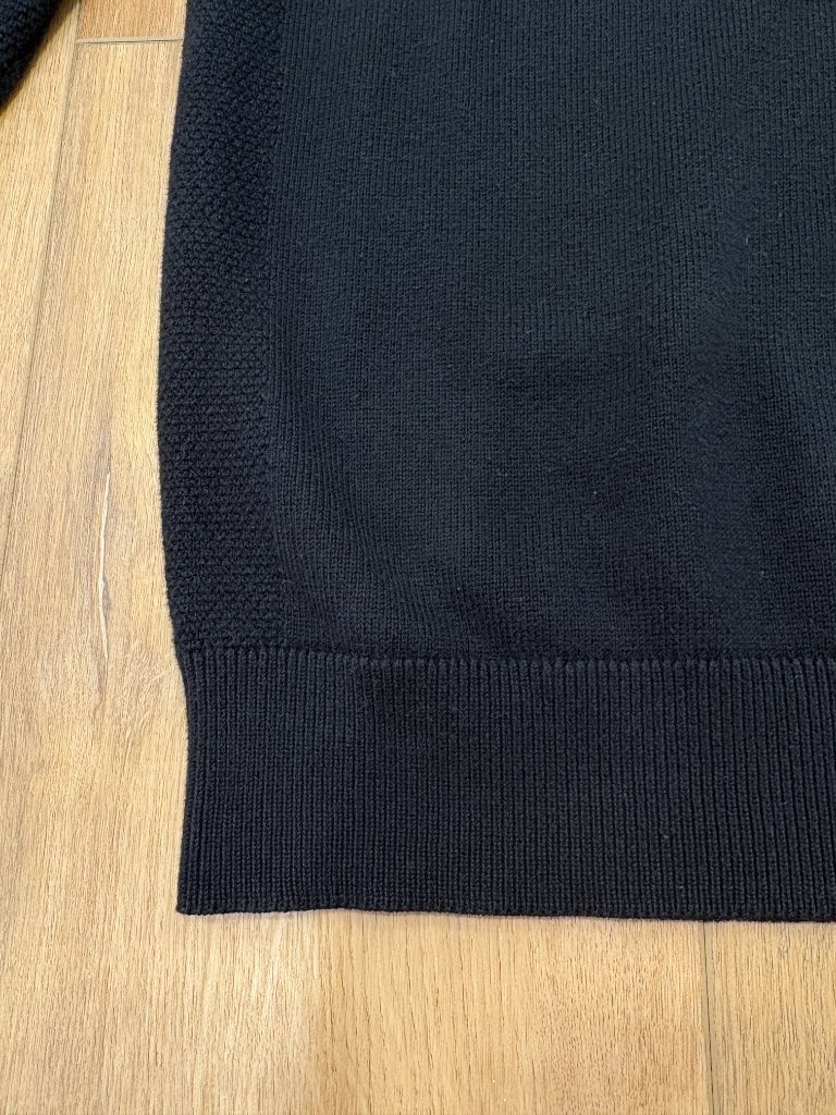 Lacoste Men's Cotton 1/4 Button Mock Neck Sweater Black Sz 7 Or Xl — image 2 of 8